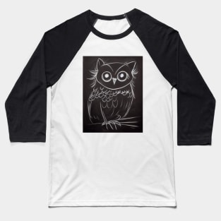 Cute Owl Drawing Baseball T-Shirt